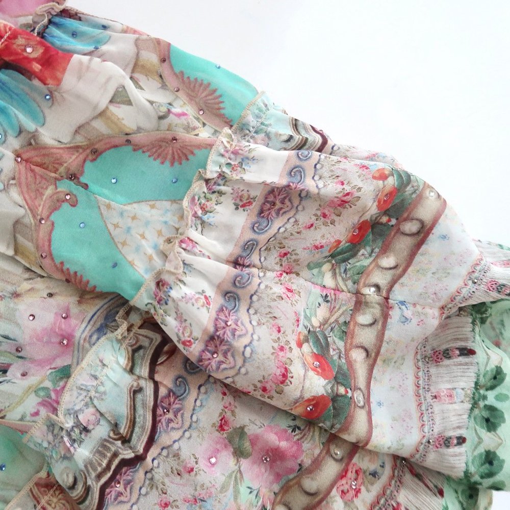 CAMILLA Carousel Sheer Tiered Circle Skirt / Strapless dress NWT - Picture 6 of 8